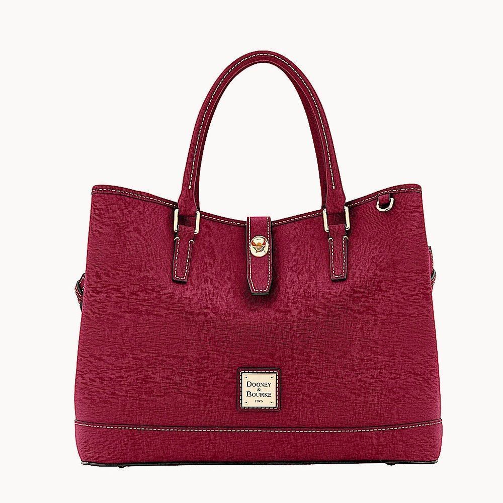 Dooney & Bourke Saffiano Perry Satchel , cranberry, H10x 7w x 123/4” L cranberry